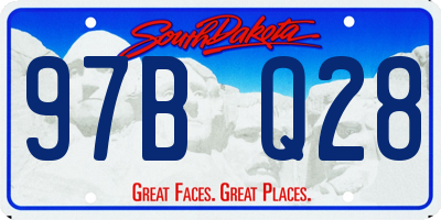 SD license plate 97BQ28