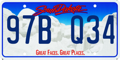SD license plate 97BQ34