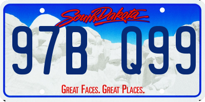 SD license plate 97BQ99
