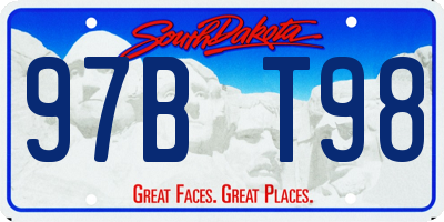 SD license plate 97BT98