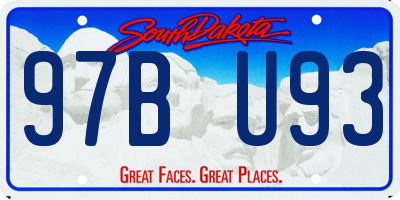 SD license plate 97BU93