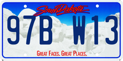 SD license plate 97BW13