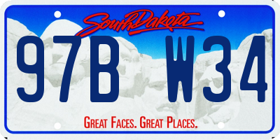 SD license plate 97BW34