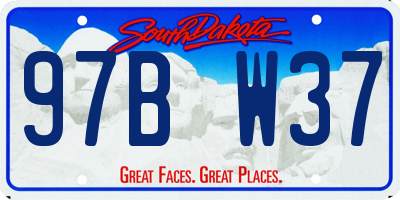 SD license plate 97BW37