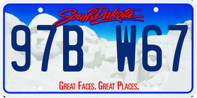 SD license plate 97BW67