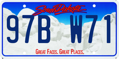 SD license plate 97BW71