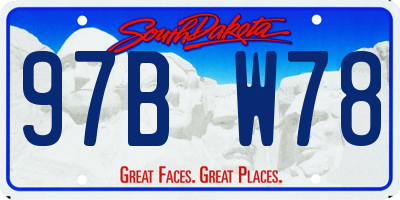 SD license plate 97BW78