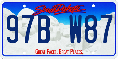SD license plate 97BW87
