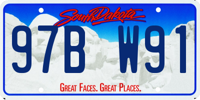 SD license plate 97BW91