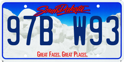 SD license plate 97BW93