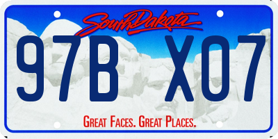 SD license plate 97BX07