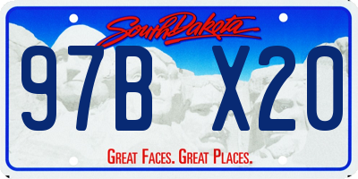 SD license plate 97BX20