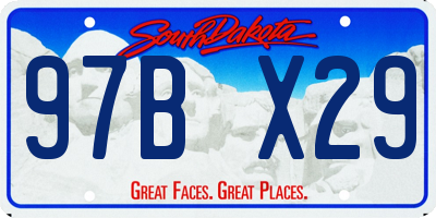 SD license plate 97BX29