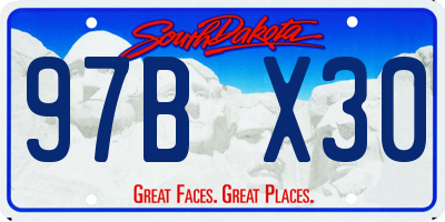 SD license plate 97BX30