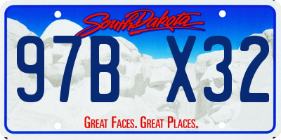SD license plate 97BX32