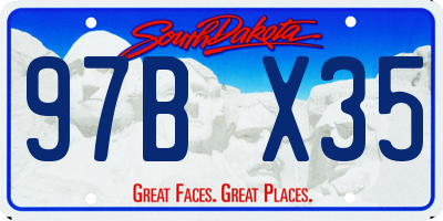 SD license plate 97BX35