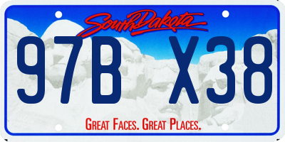 SD license plate 97BX38