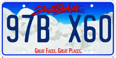 SD license plate 97BX60