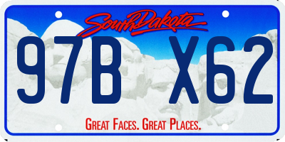 SD license plate 97BX62