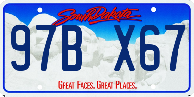 SD license plate 97BX67