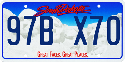 SD license plate 97BX70