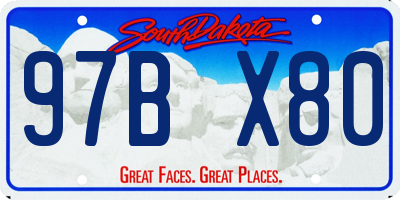 SD license plate 97BX80