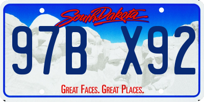 SD license plate 97BX92