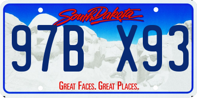 SD license plate 97BX93