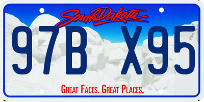SD license plate 97BX95