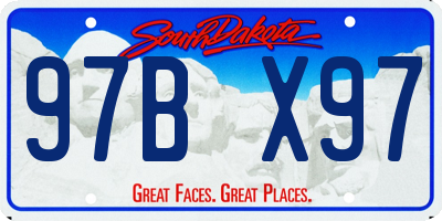 SD license plate 97BX97