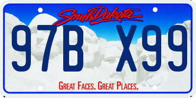SD license plate 97BX99