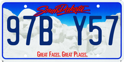 SD license plate 97BY57