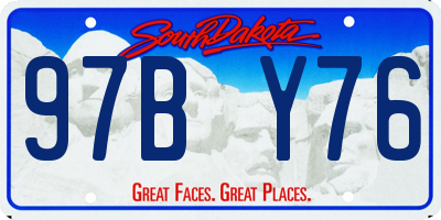 SD license plate 97BY76