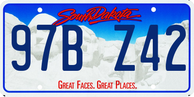 SD license plate 97BZ42