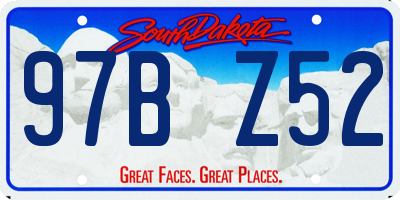 SD license plate 97BZ52