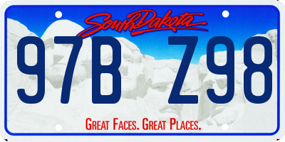 SD license plate 97BZ98