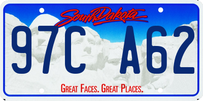 SD license plate 97CA62
