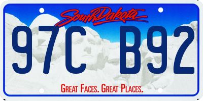 SD license plate 97CB92