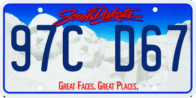 SD license plate 97CD67