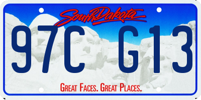 SD license plate 97CG13