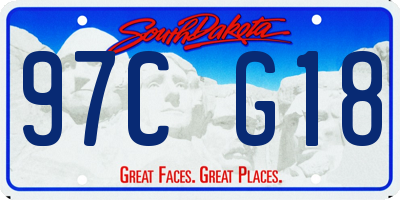 SD license plate 97CG18