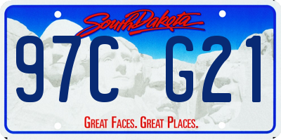 SD license plate 97CG21