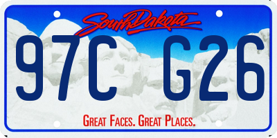 SD license plate 97CG26