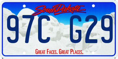 SD license plate 97CG29
