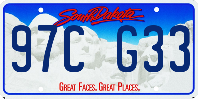 SD license plate 97CG33