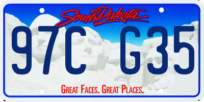 SD license plate 97CG35