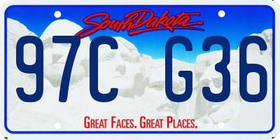 SD license plate 97CG36