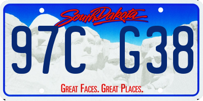 SD license plate 97CG38