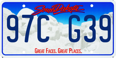 SD license plate 97CG39