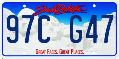 SD license plate 97CG47